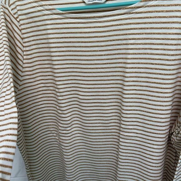 Vineyard Vines Gold And White Striped Simple Boatneck Shirt - Picture 4 of 5